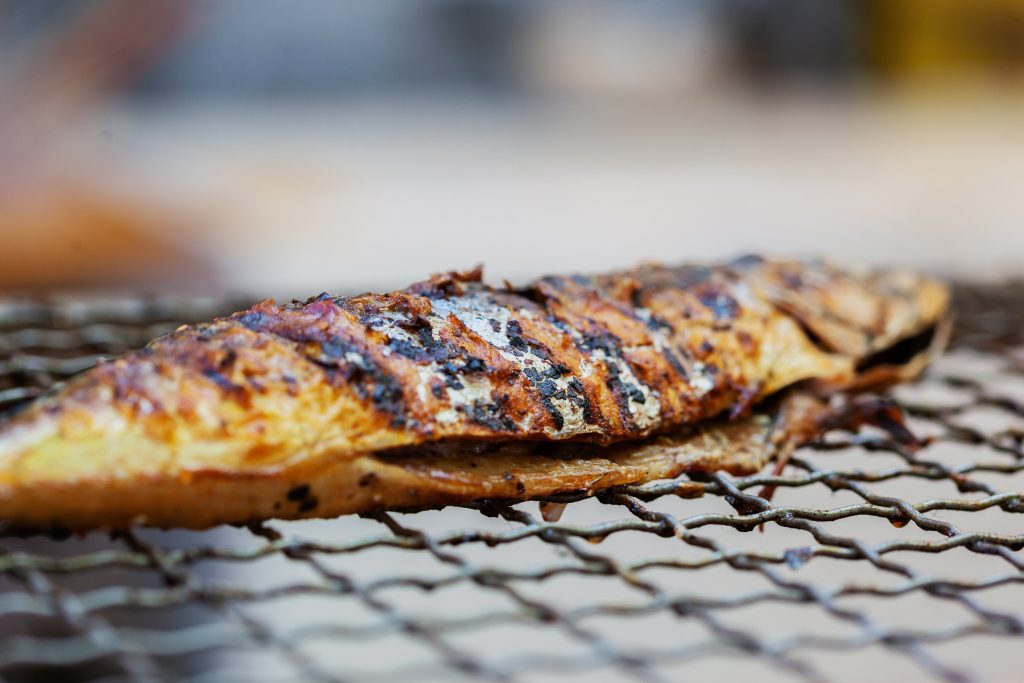 Photo by Julia Filirovska: https://www.pexels.com/photo/close-up-photo-of-a-grilled-fish-8250362/